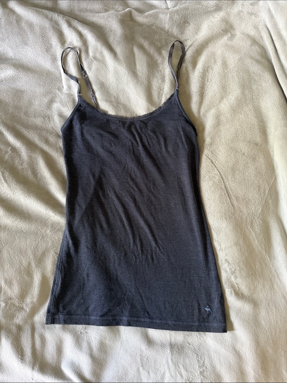Abercrombie & Fitch Navy Slim Scoop Neck Camisole - Small
